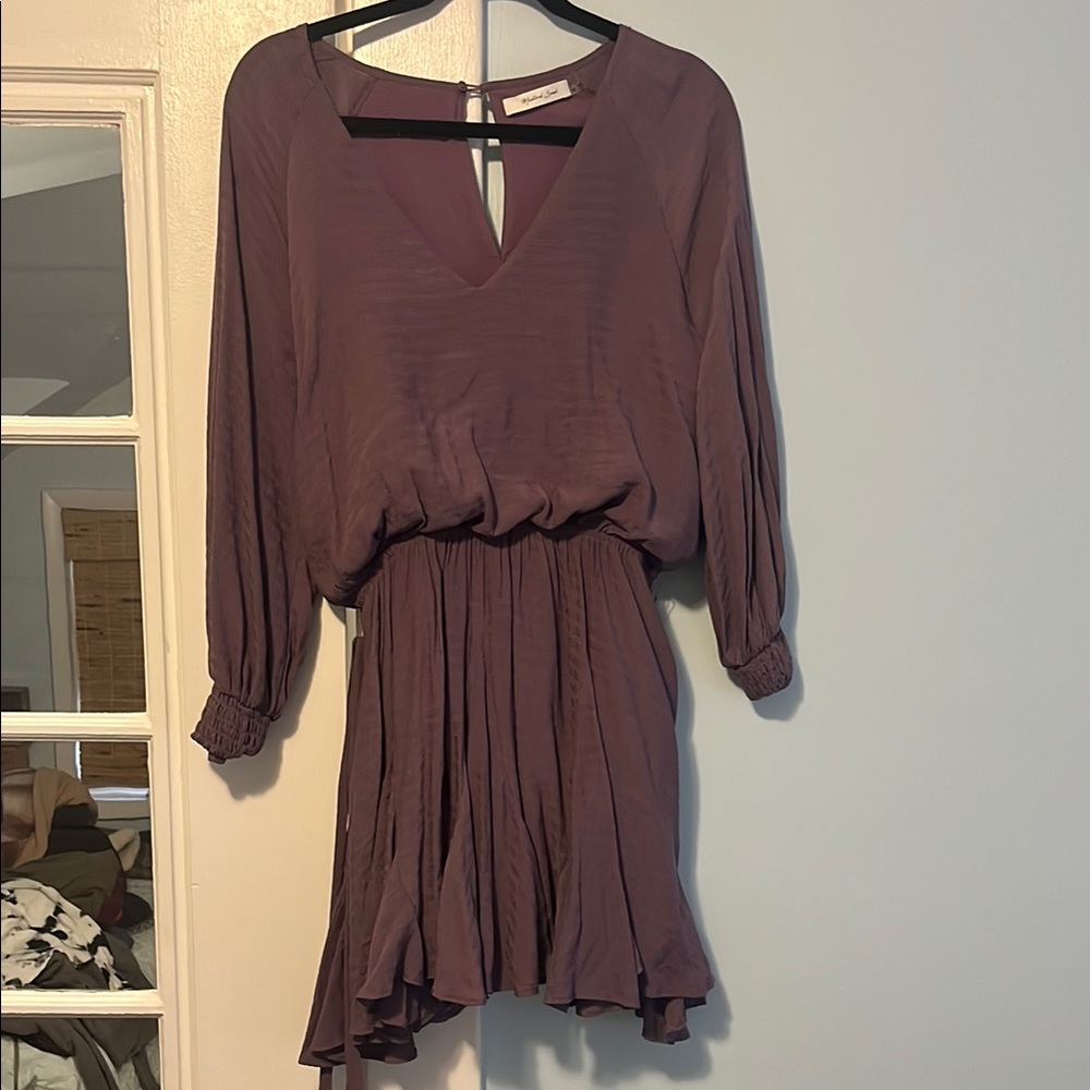Elegant Purple Long Sleeve Dress